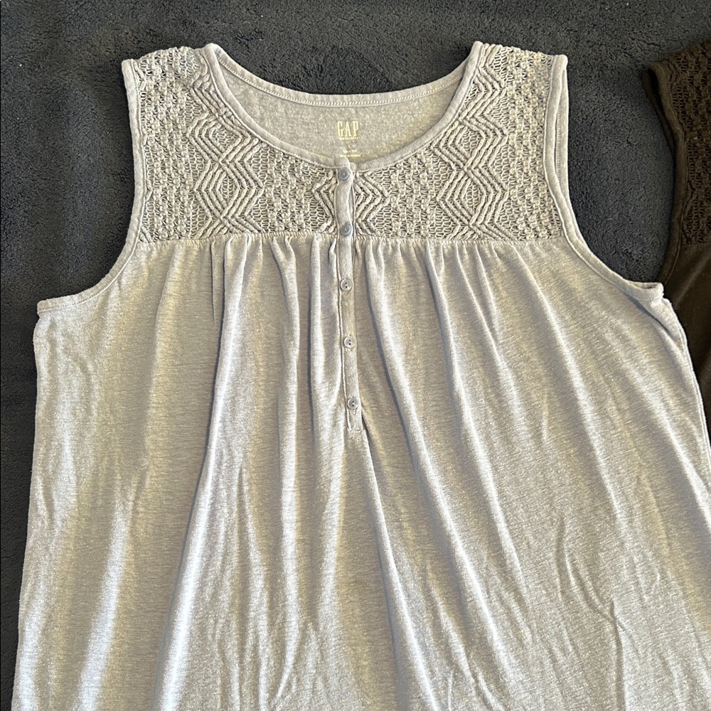#2 GAP Maternity Light blue and black Sleeveless Knit Tank